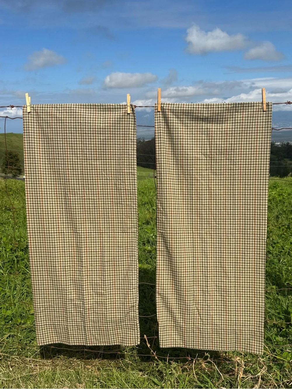 2 Vintage Ralph Lauren Churchill Tattersall  King Pillowcases Brown Plaid Cotton